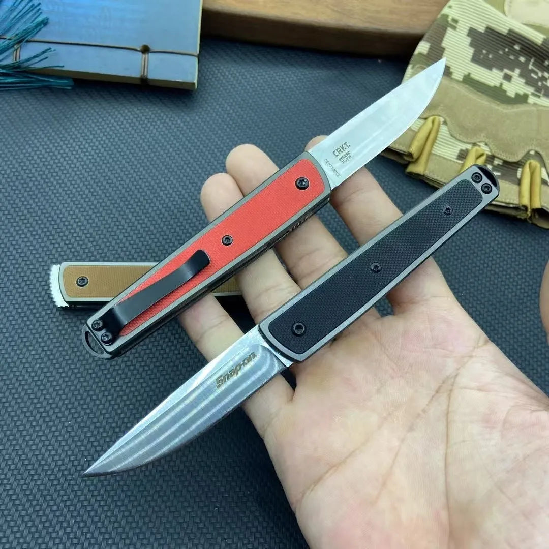 Closed folding fruit knife showing handle colour with 17cm total length and 7cm blade