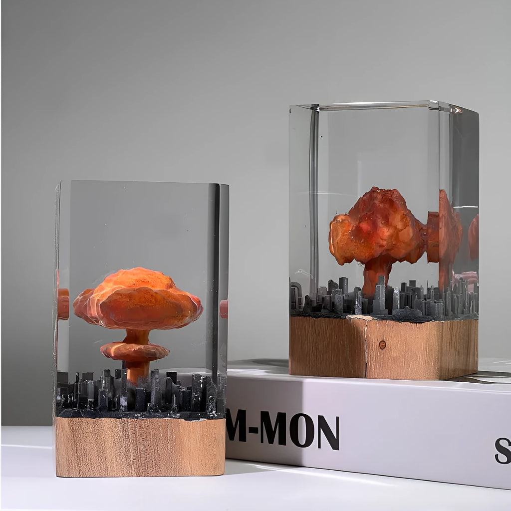 Small atomic mushroom cloud resin night lamp decoration in modern minimalist style