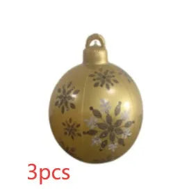 60cm diameter PVC inflatable Christmas ball decoration in various colour patterns
