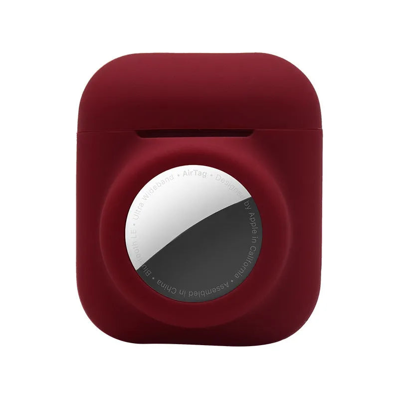 Silicone flip cover case for Apple AirTag in multiple colour options.