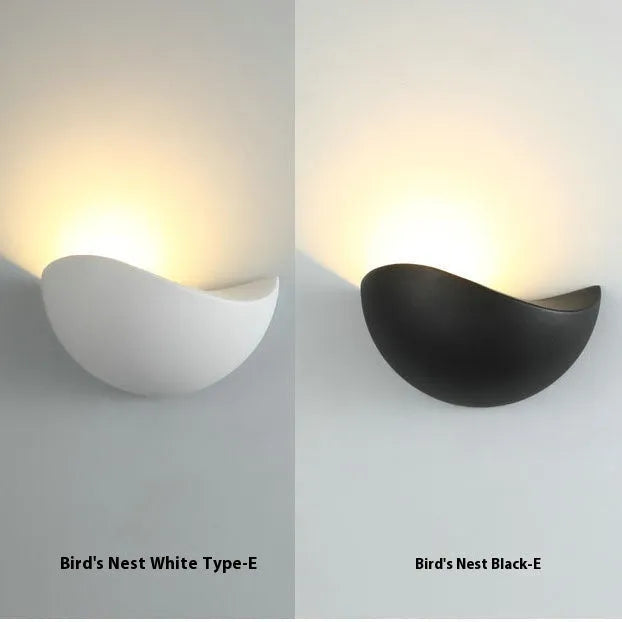 Black bird's nest design waterproof aluminium LED lamp for courtyard or bedside.