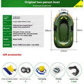 WTY thickened inflatable drifting boat green for 2-3 person outdoor fishing with kayak paddle and pump
