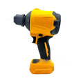 Handheld lithium battery brush air exhauster for dust blowing and snow removal with bare metal head.