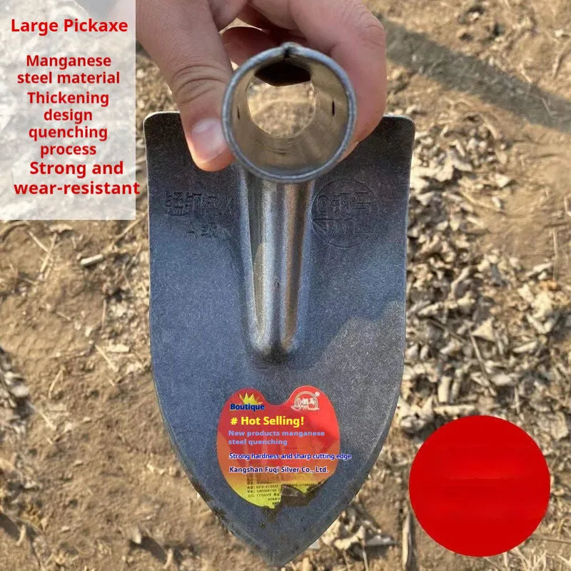 Agricultural pointed flat hoe tool made of manganese and stainless steel for weeding and ploughing.