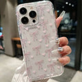 TPU transparent girl bow phone case for iPhone with drop-resistant airbag corners