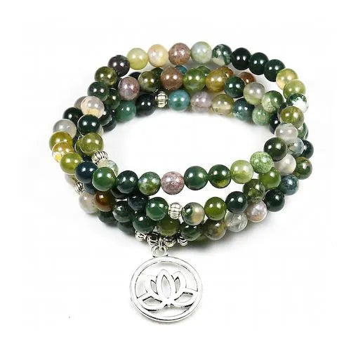 Handmade alloy volcano white turquoise natural stone bracelet with obsidian, lava, and tiger eye beads