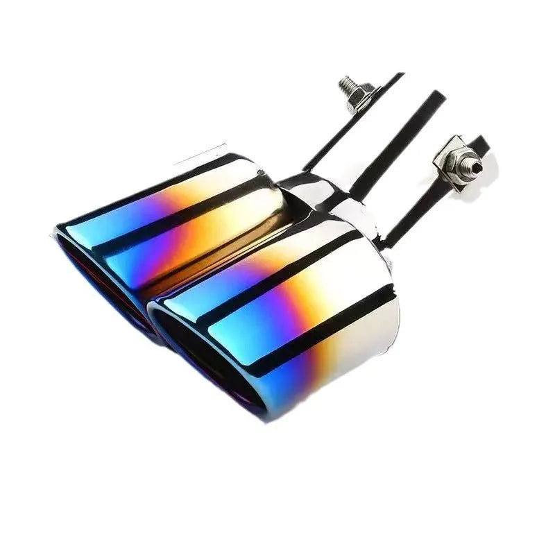 Stainless steel car exhaust pipe muffler tail hood decoration in Double Baked Blue finish