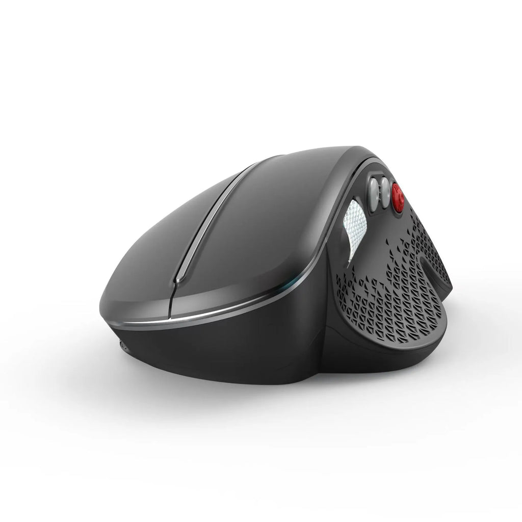 T32 wireless vertical ergonomic mouse with aluminium side roller in black or silver colour
