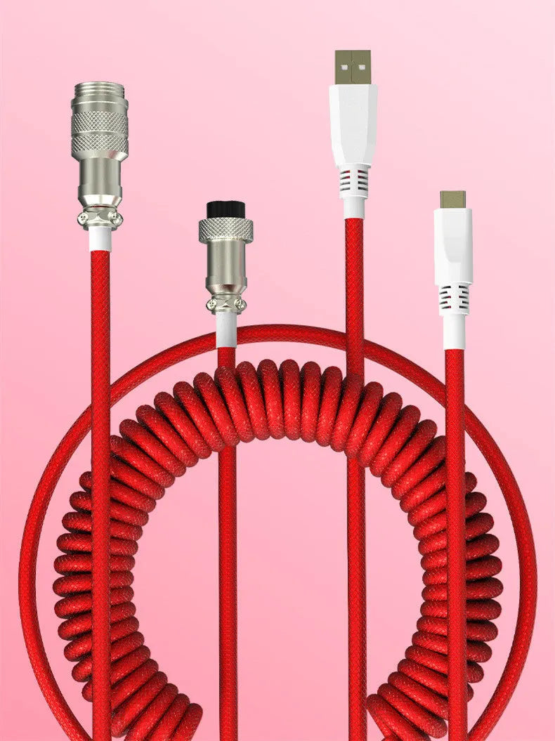 Type-C detachable mechanical keyboard navigation cable in multiple colours with USB connector