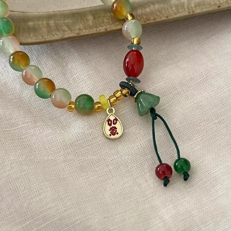 M990 Lotus Ruyi bracelet with mixed materials and national style lotus decorative elements