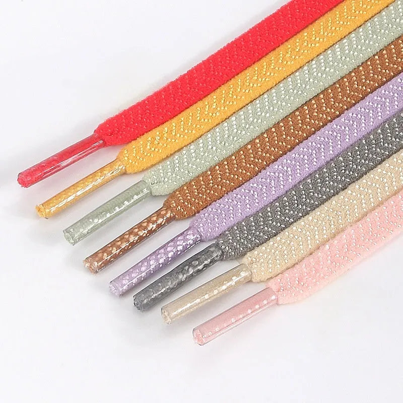 Elastic arrow pattern flat shoelace in multiple colours with 0.6cm width and length options
