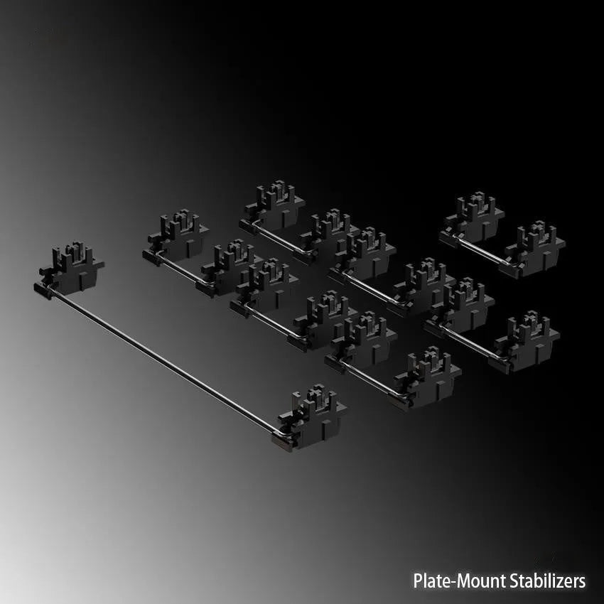 Black and milky white 6.25U and 7U satellite shafts for mechanical keyboard stabilisers