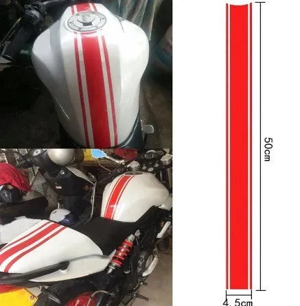 Reflective motorcycle petrol tank pinstripe sticker tape measuring 50cm by 4.5cm