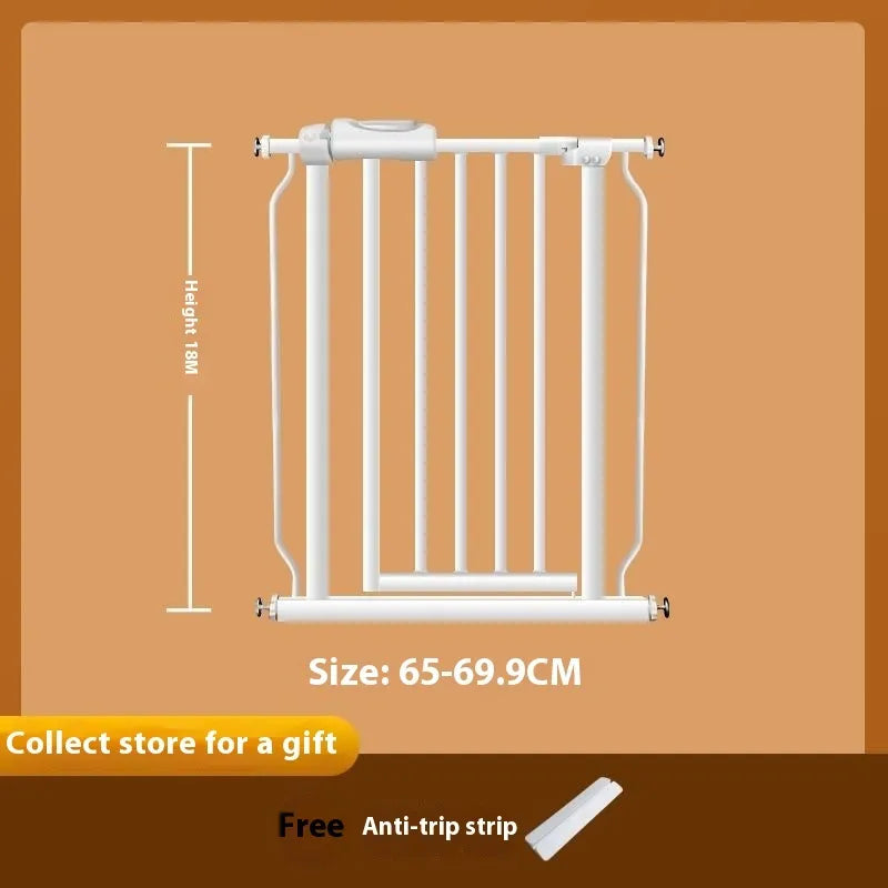 Baby safety gate plastic barrier 78cm high adjustable width 61-85.9cm white model for stairs