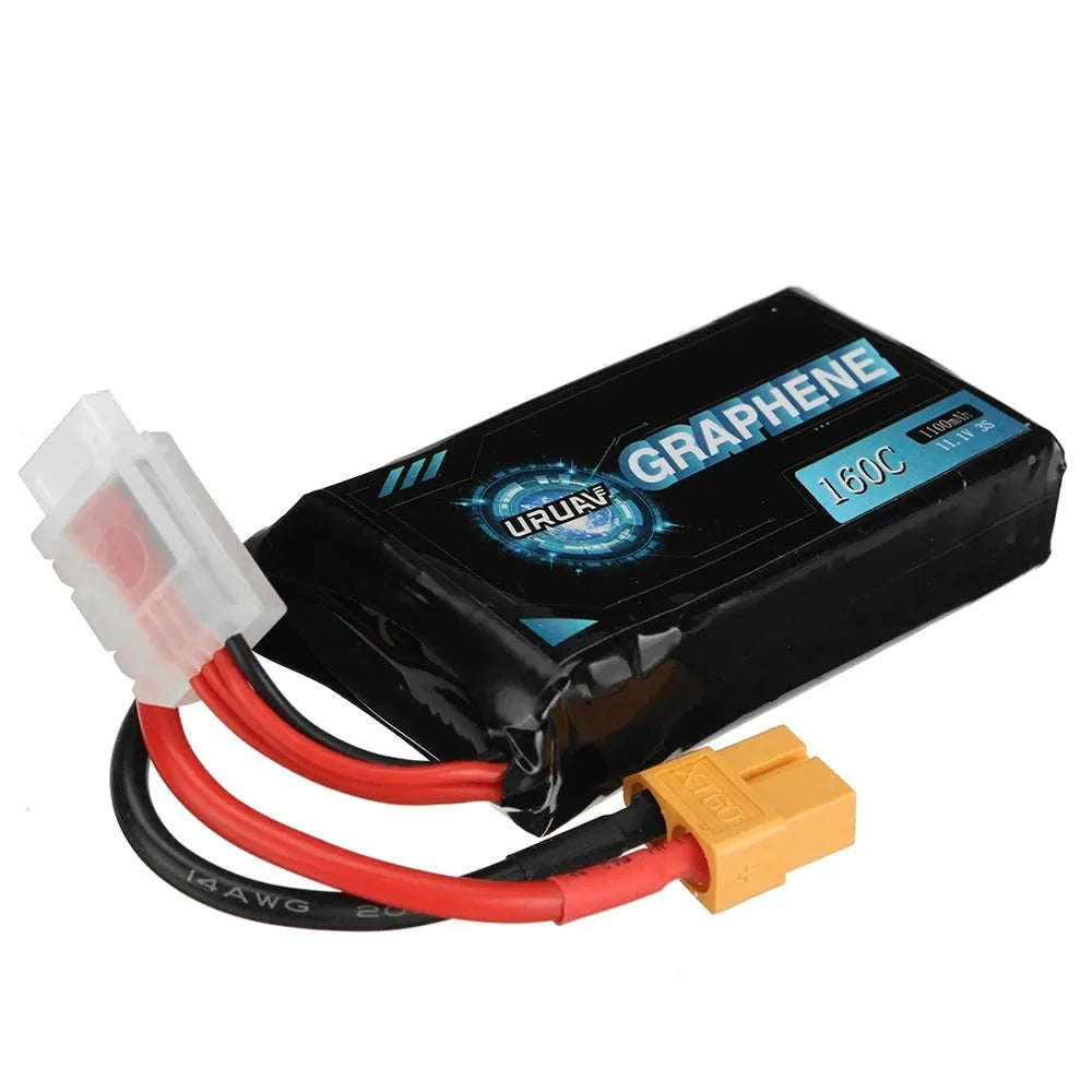 7.4V 1200mAh lithium polymer RC battery with compact rectangular design