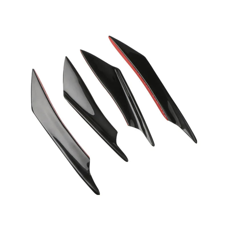 Four-piece carbon fibre look ABS bumper blade kit for automotive front bumper aerodynamic modification