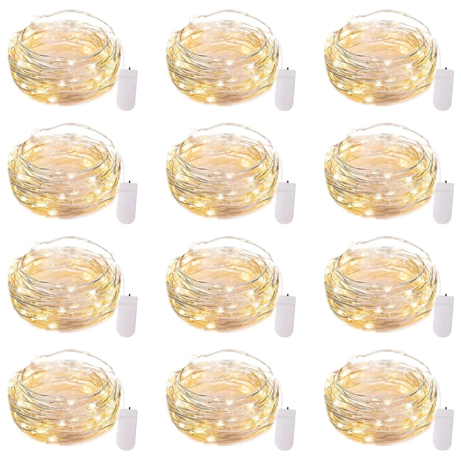 LED firefly string lights warm white 0.5m to 5m length 10cm spacing IP43 plastic housing