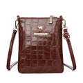 Soft square vertical PU shoulder messenger bag with sandwich pocket and file compartment