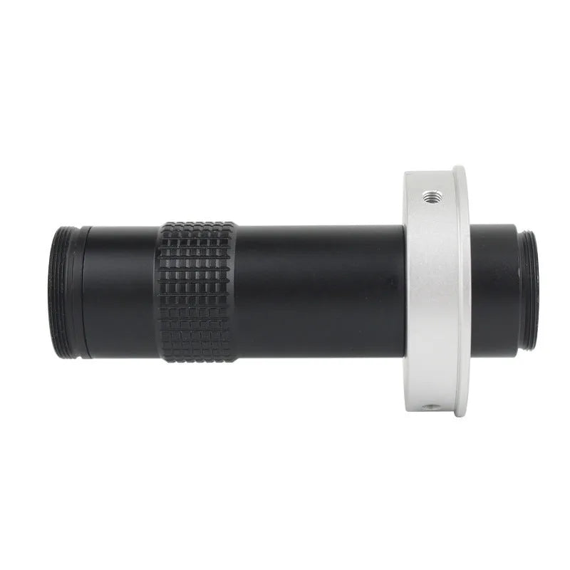 Black industrial monocular lens for cameras with 130x magnification and M12 thread mount
