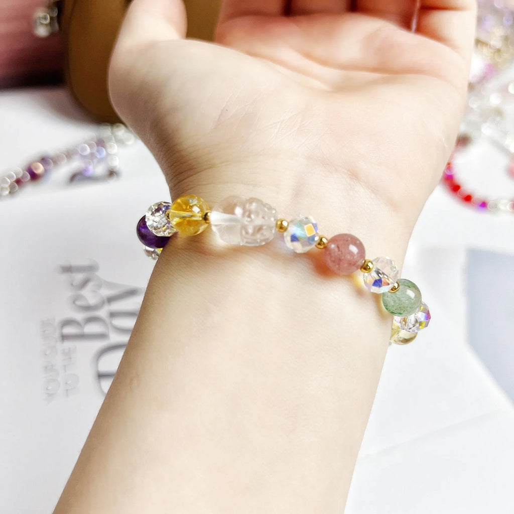 Handcrafted crystal bracelet with Phoenix Nine Tail Fox modelling and animal zodiac design for women