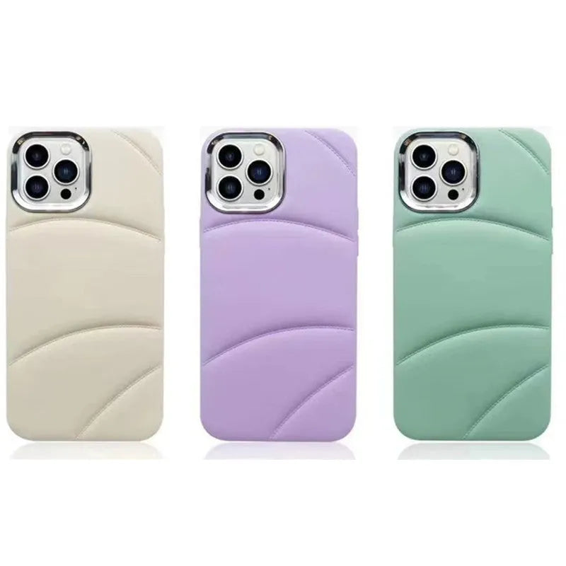 Liquid oil injection silicone frosted phone case for iPhone in black with internal flannel lining