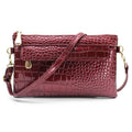 Soft black PU leather women's messenger bag with square shape on a shoulder strap