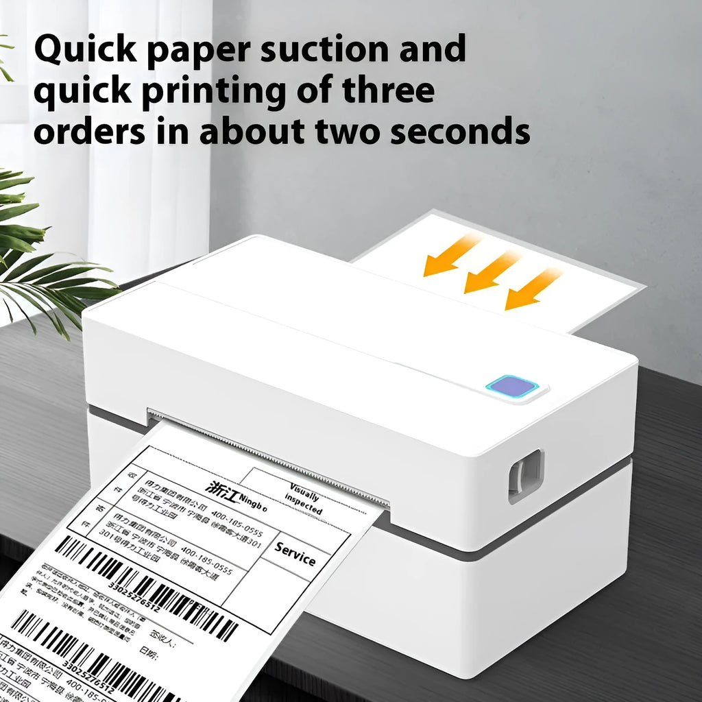 FlashLabel thermal express order label printer with USB cable on desk