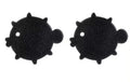 Two black bear-shaped sponge cleaning balls for pet hair removal in laundry