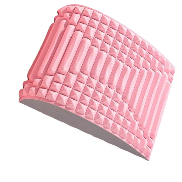 Blue EVA foam back stretcher pillow for lumbar and neck support on a flat surface.