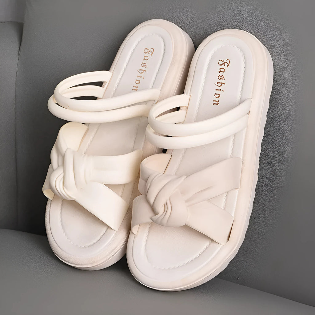Women's black and white two-way wear sandals with thick soft back and injection moulded PVC soles