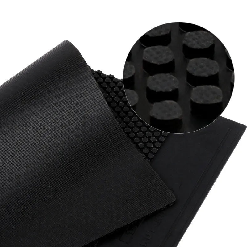 Single sheet of black table tennis rubber with small particle texture for paddle resurfacing
