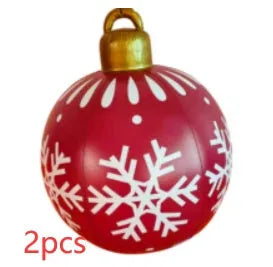60cm diameter PVC inflatable Christmas ball decoration in various colour patterns