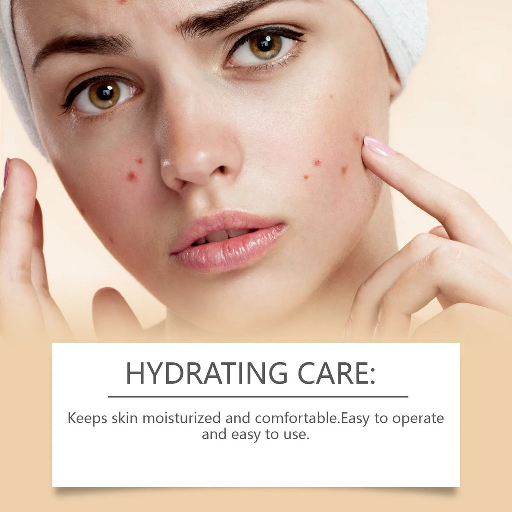 Pack of 8 acne patches containing tea tree oil and asiatic centella extract for skin care.