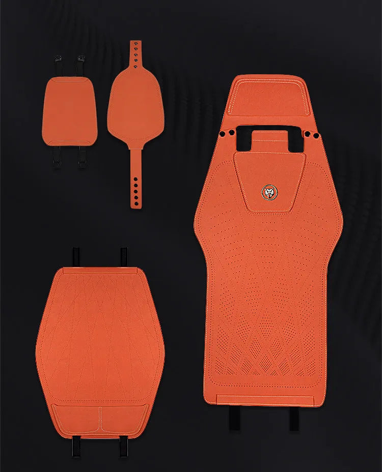Tailored leather ultra thin car seat cover with gradient ventilation holes in Hermes orange colour