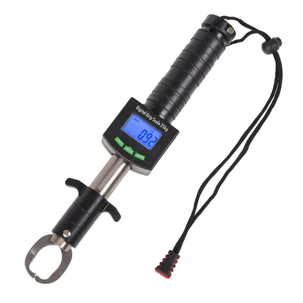 3 in 1 digital fishing pliers with fish scale and 1m tape measure, stainless steel and ABS, 31cm, black