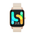 S4PLUS LS11 smart sports watch on wrist showing AMOLED display, available in black, champagne, or silver.