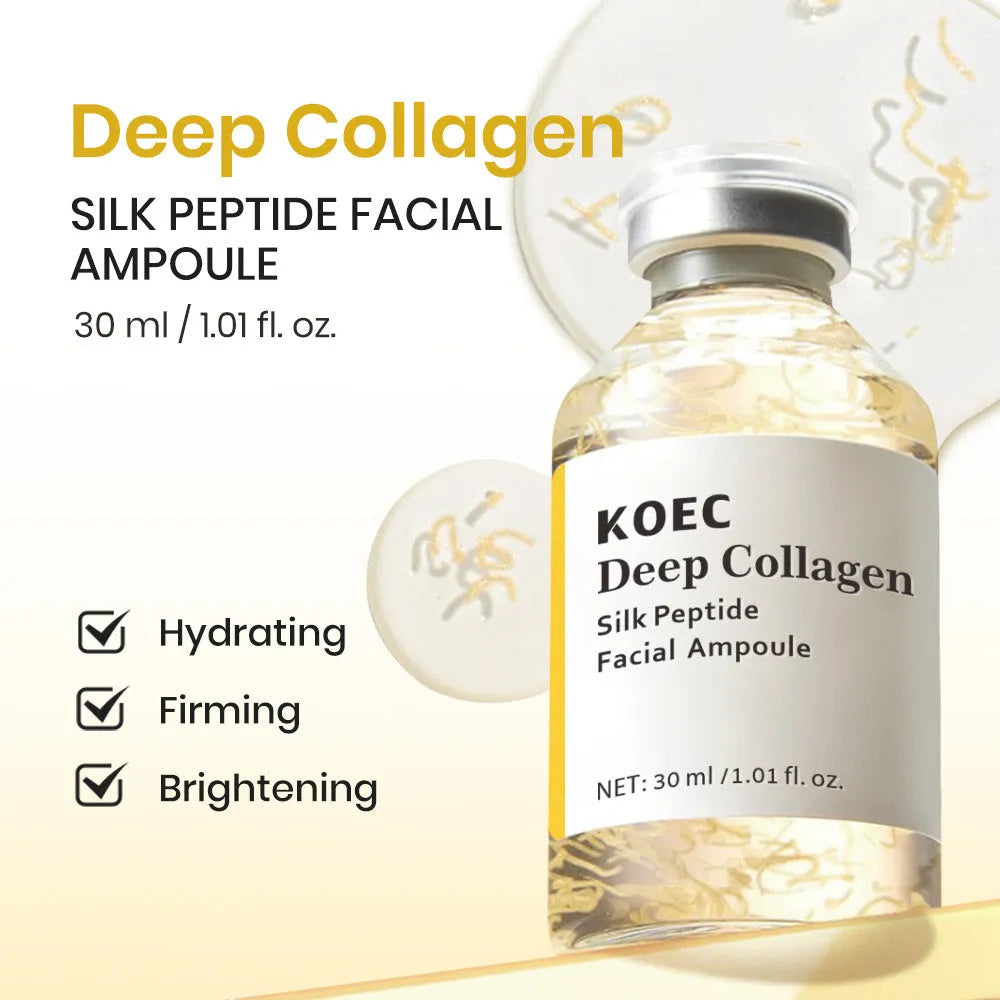 30ml collagen polypeptide ampoule needle solution in a clear glass bottle with dropper