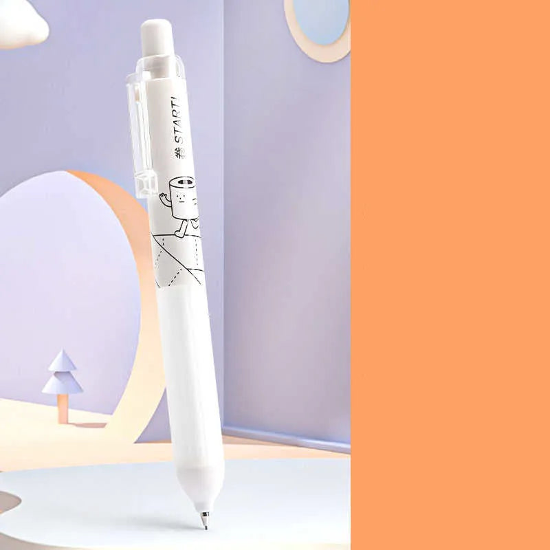 Minimalist black and white automatic pencils with cloud grip, showing 0.5mm HB lead specification.