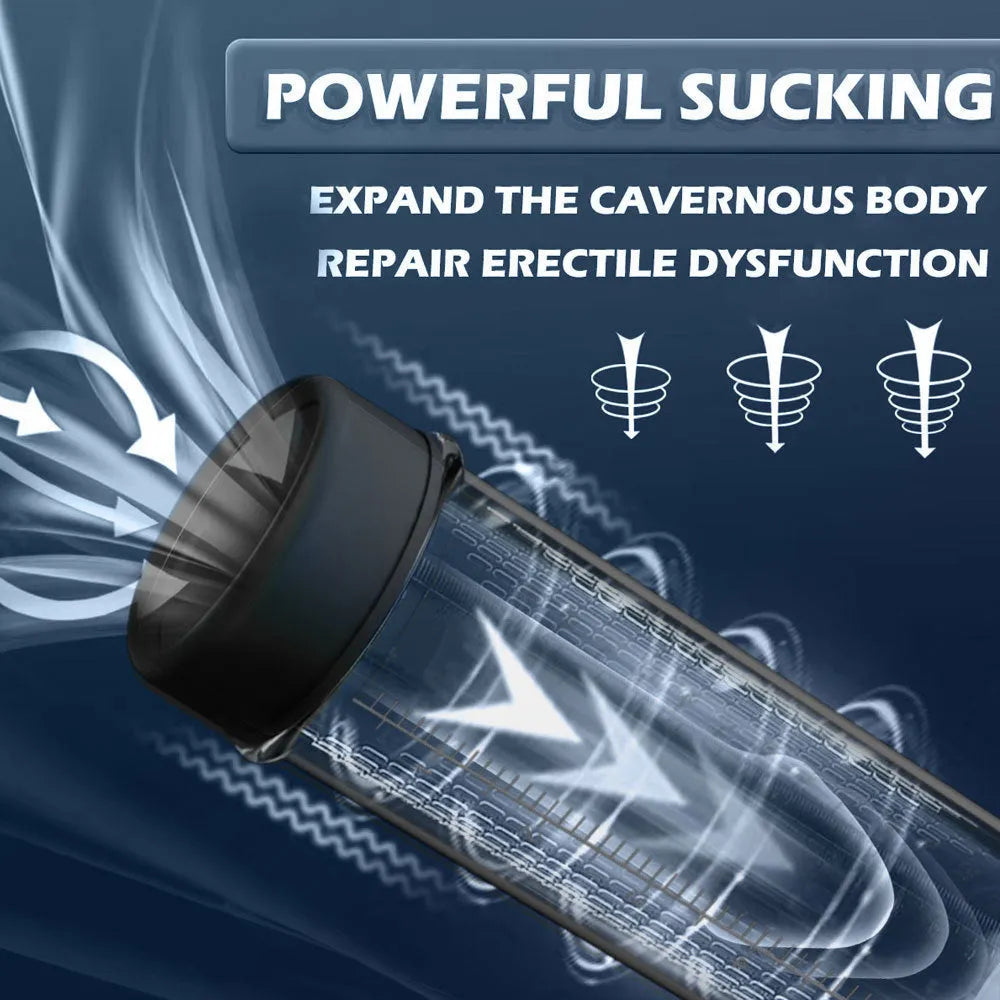 Male masturbation device with electric pump for negative pressure stretching exercise training