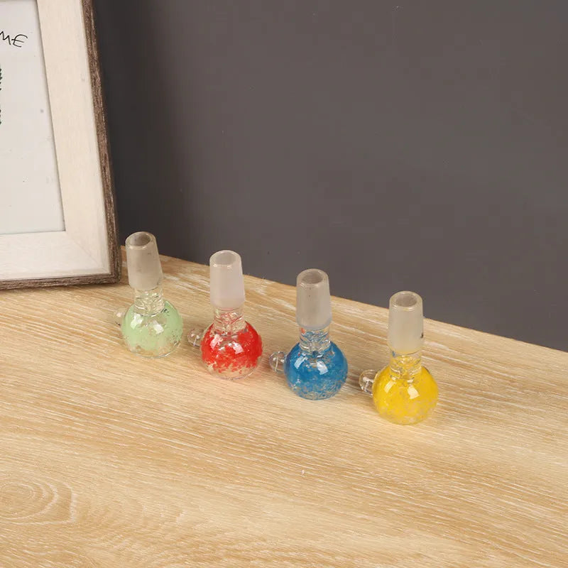 7cm coloured glass tobacco pipe with transparent trumpet shape in four colour options