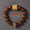Hand-woven 13mm lion bead bracelet in ivory nut, sandalwood or yellow gradient bodhi style