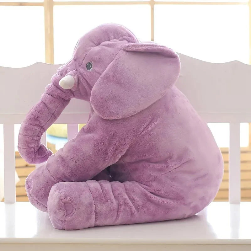 Elephant plush pillowcase for children in soft short plush material with sleeping baby design