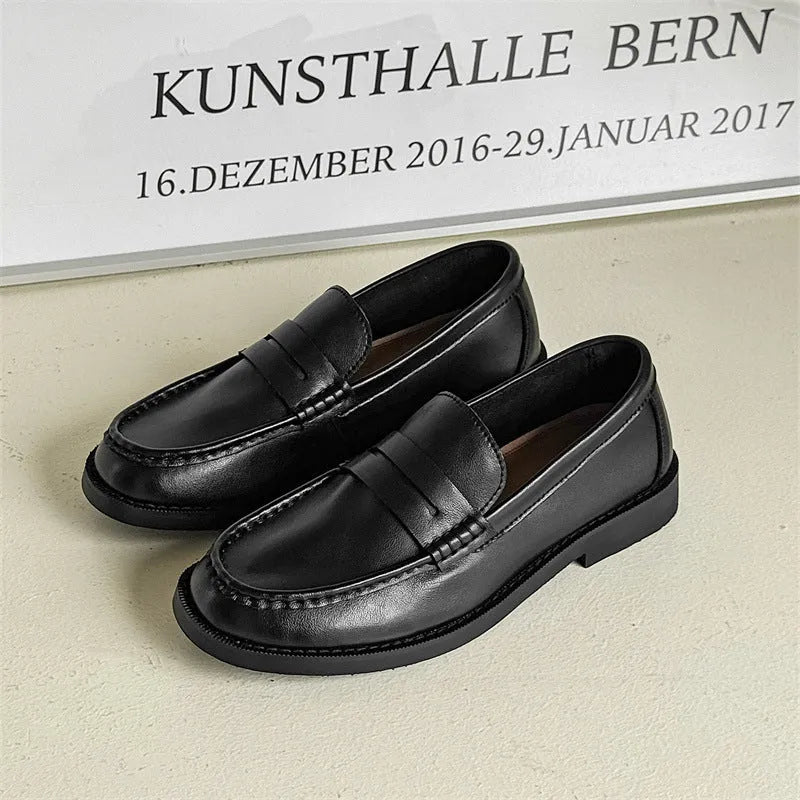 Men's retro slip-on casual shoes in microfiber PU leather with rubber sole