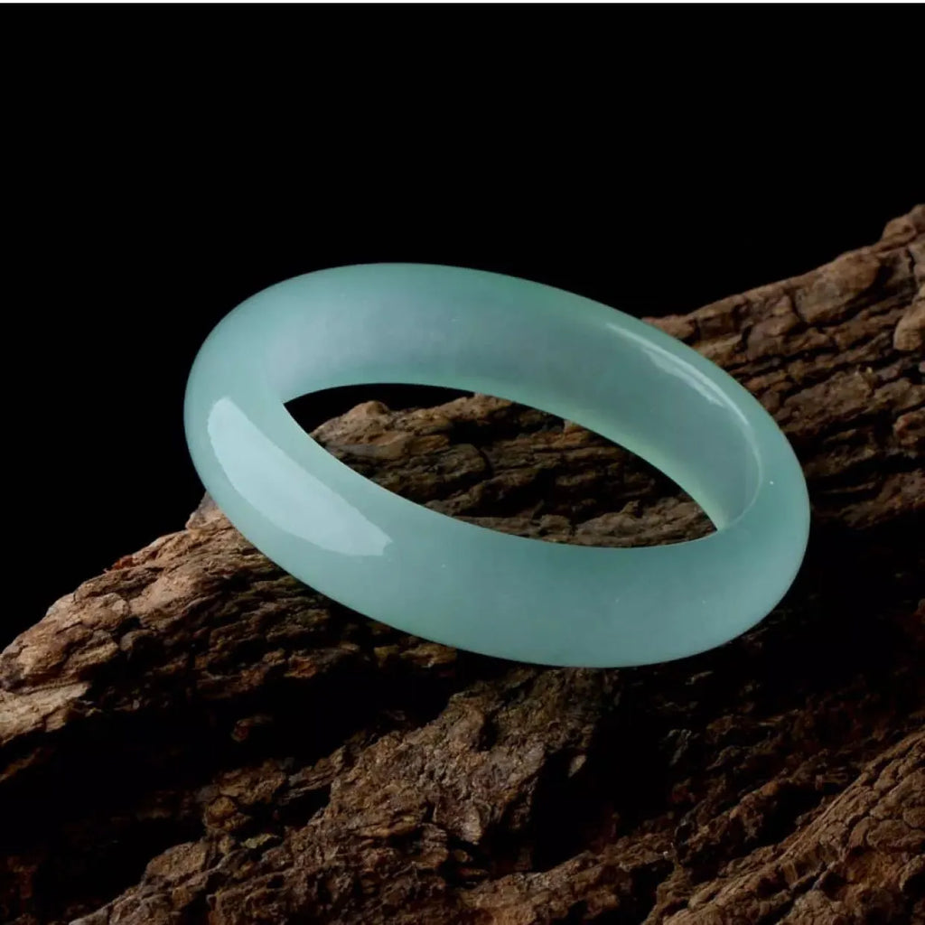 Oil cyan light green jade bracelet for women with modern simple design