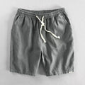 Loose-fit straight leg casual shorts in ramie-cotton blend fabric available in six colour options
