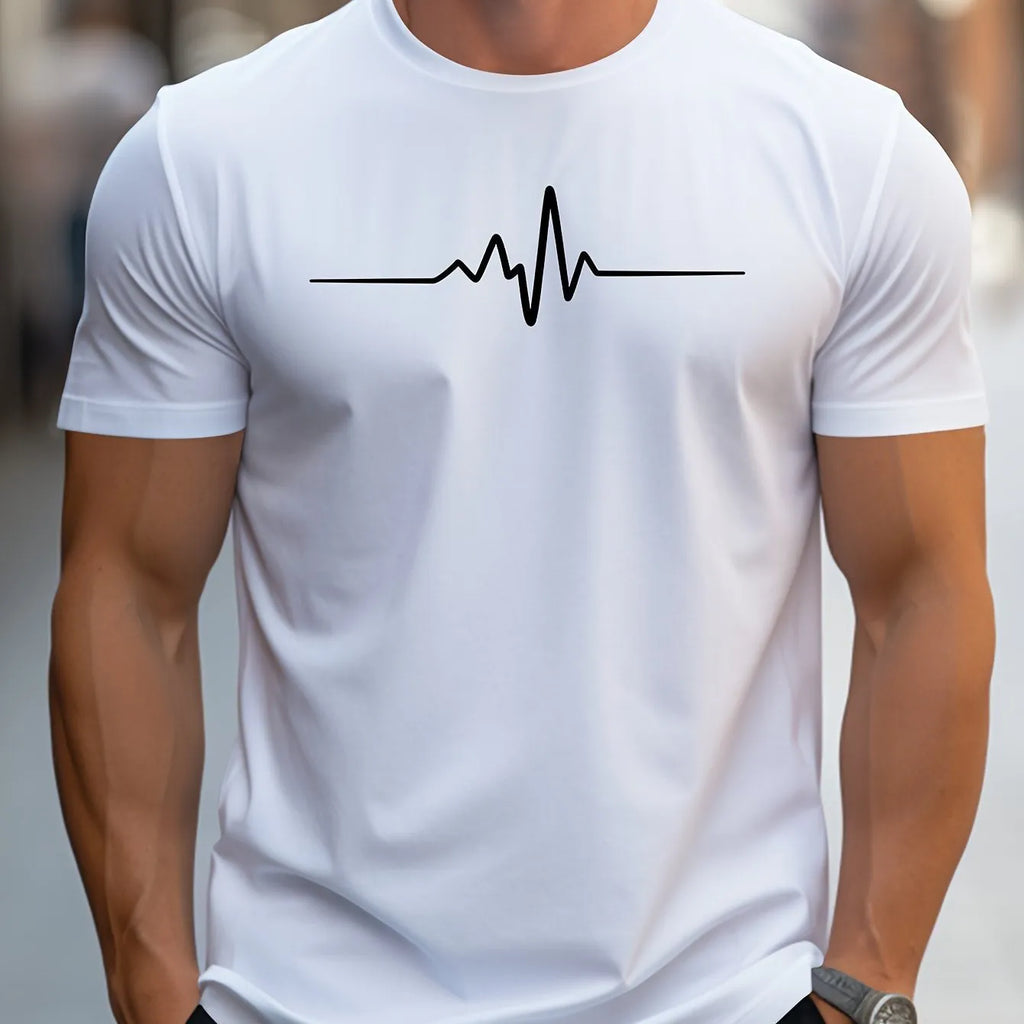 Men's loose fit 3D style t-shirt with printed letter patterns in short sleeve summer design