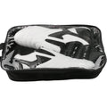 Black and white children's Sanda Taekwondo martial arts shoes with a soft sole and widened fit.