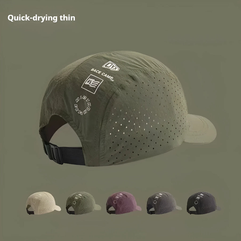 Men's breathable mesh baseball cap in dome style with adjustable back