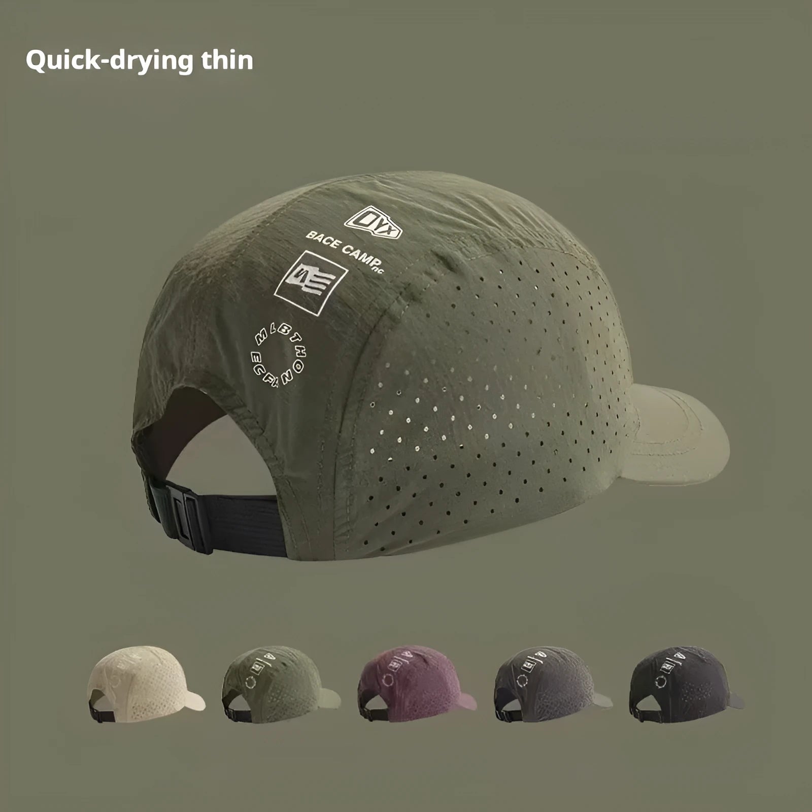 Men's breathable mesh baseball cap in dome style with adjustable back