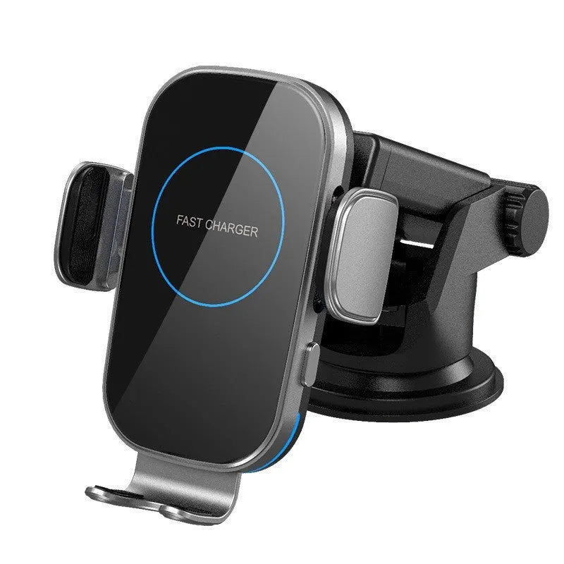 15W car wireless charger with automatic induction clamp for navigation phone holder
